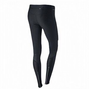 NIKE Dark Grey Faux Leather Zippered Legs Leggings Tights size Small